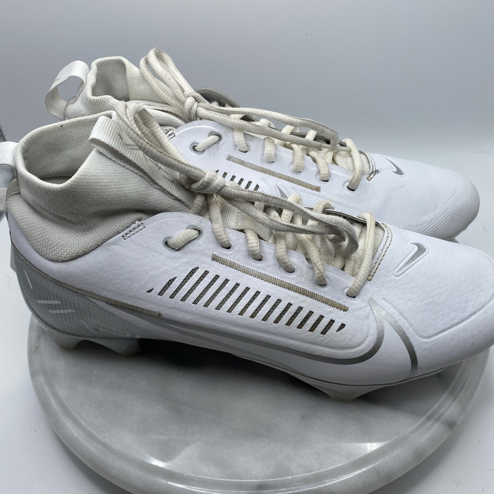 B45 Nike Vapor Vapor Edge 360 Mid 2 Men 8.5 White Silver Gray Football Cleats